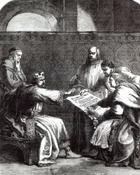 János király (1167-1216) nem volt hajlandó aláírni a Magna Chartát, amikor először bemutatták neki, 1215